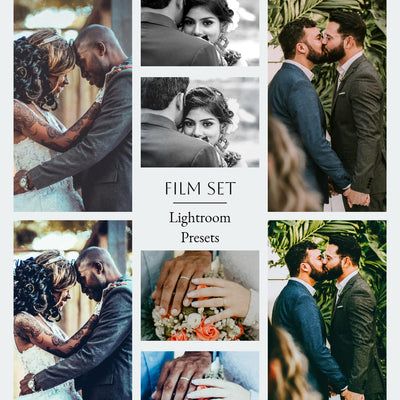 Cinematic Wedding Films: 30 Desktop + 15 Mobile Lightroom Presets for Authentic Film Looks