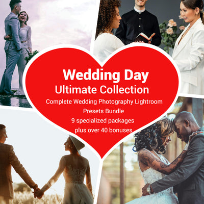Wedding Day Ultimate Collection: 275+ Desktop & 115+ Mobile Lightroom Presets + 40+ Bonus Filters – Your All-In-One Solution!